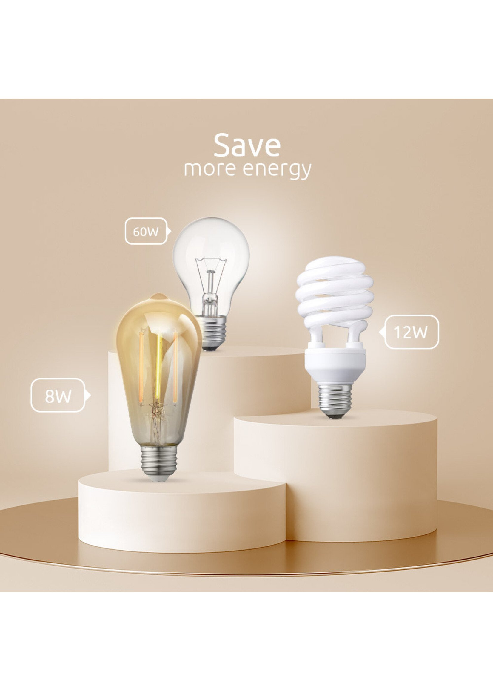 NEXXT Nexxt Smart Wi-Fi LED Amber Filament Bulb 110V