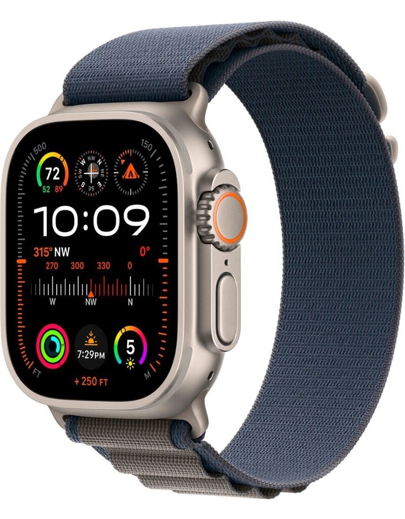 APPLE Apple Watch Ultra 2 GPS + Cellular, 49mm Titanium Case with Blue Alpine Loop - Medium