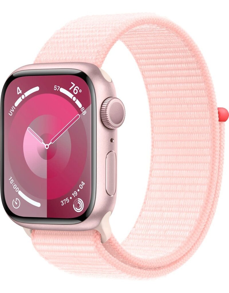 APPLE Apple Watch Series 9 GPS 41mm Pink Aluminium Case with Light Pink Sport Loop-M/L