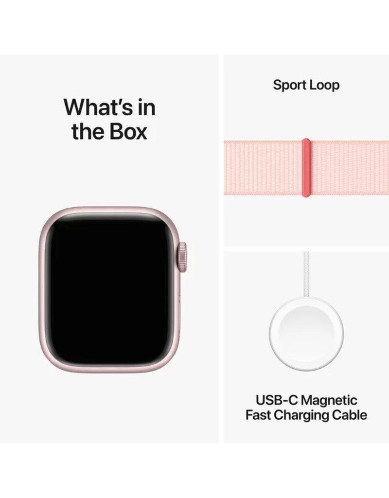 APPLE Apple Watch Series 9 GPS 41mm Pink Aluminium Case with Light Pink Sport Loop-M/L