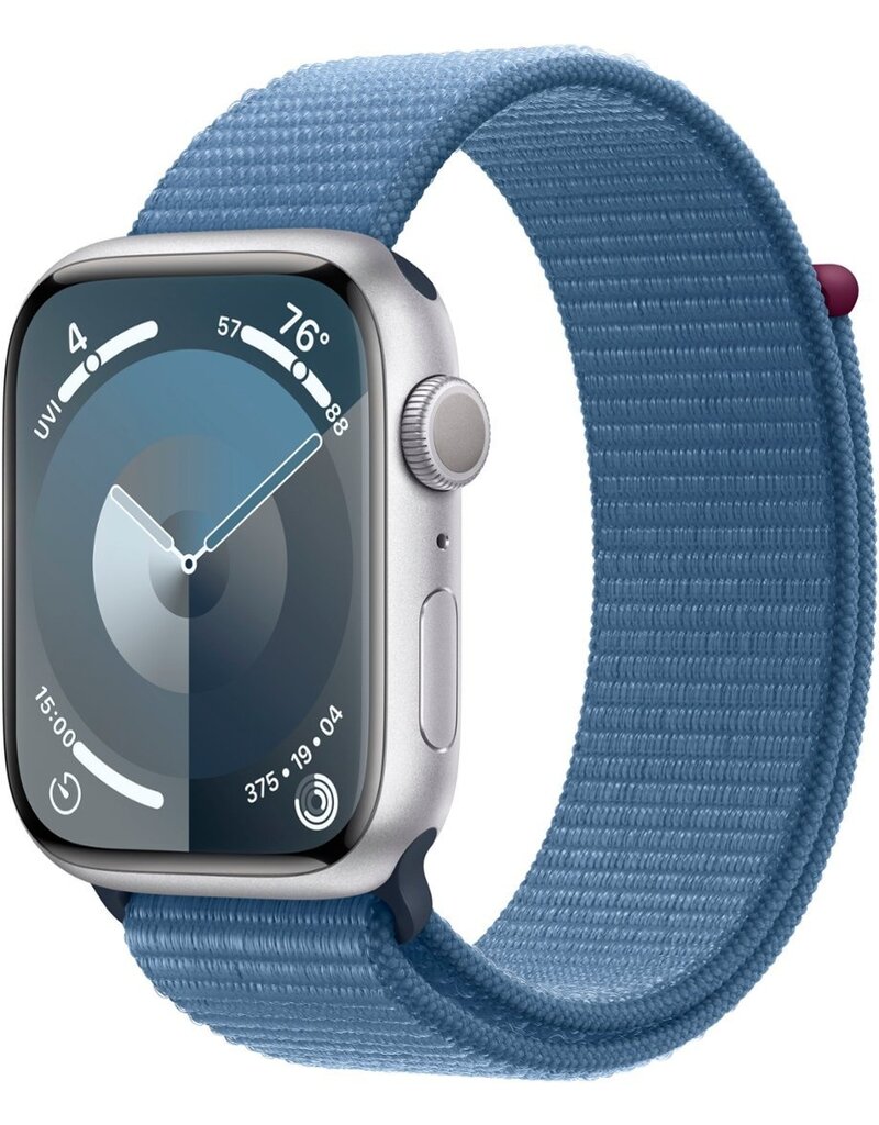 APPLE Apple Watch Series 9 GPS 45mm Silver Aluminum Case with Winter Blue Sport Loop