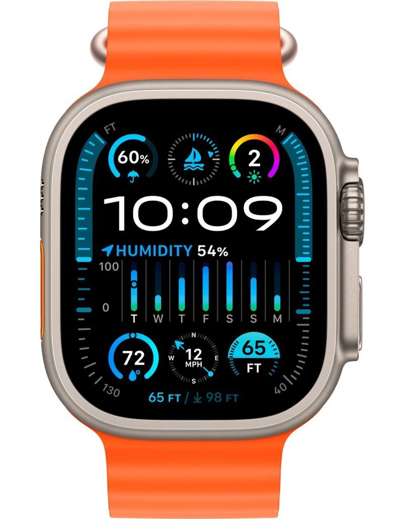 APPLE Apple Watch Ultra 2 GPS + Cellular, 49mm Titanium Case with Orange Ocean Band