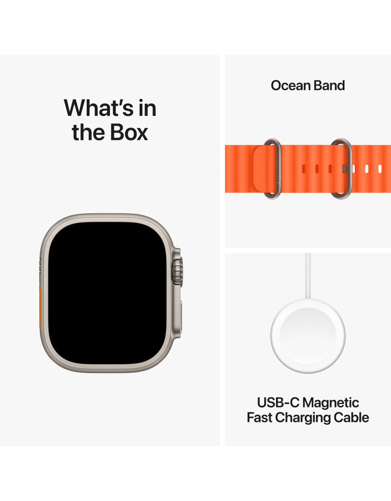 APPLE Apple Watch Ultra 2 GPS + Cellular, 49mm Titanium Case with Orange Ocean Band