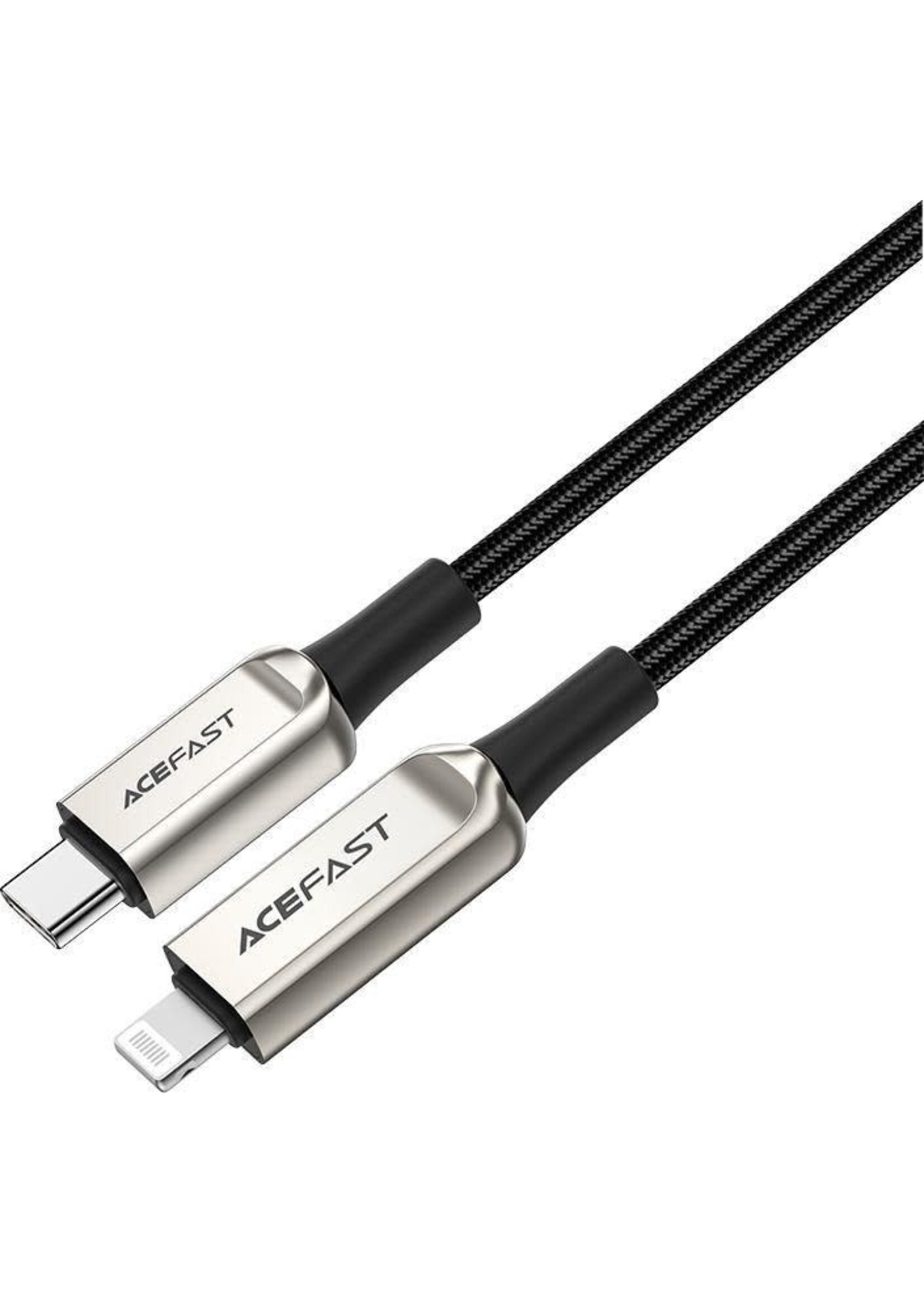 ACEFAST ACEFAST C6-01 USB-C to Lightning with Digital Display 1.2m Braided Cable- Silver