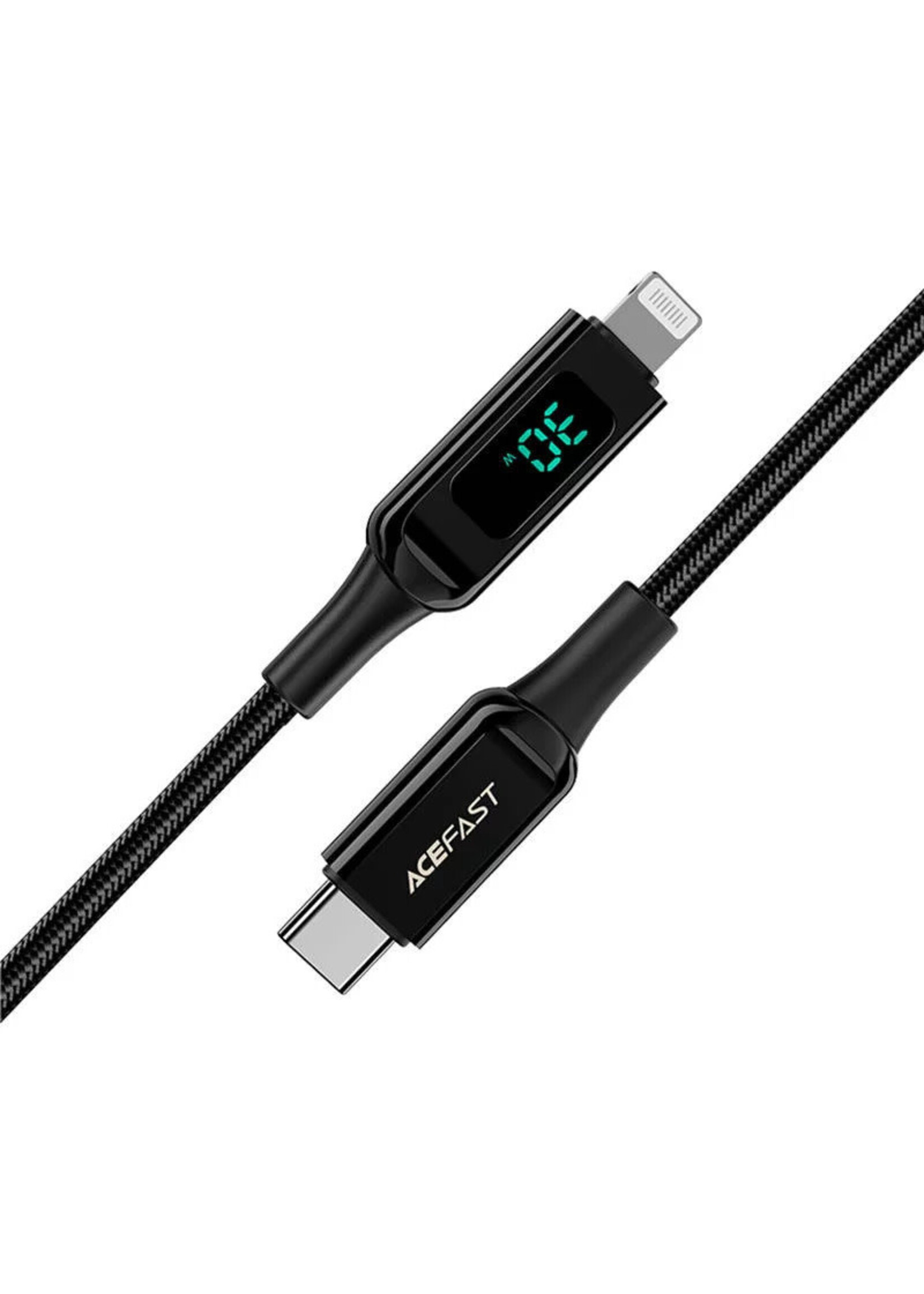 ACEFAST Acefast cable MFI USB Type C - Lightning 1.2m, 30W, 3A black (C6-01 Black)