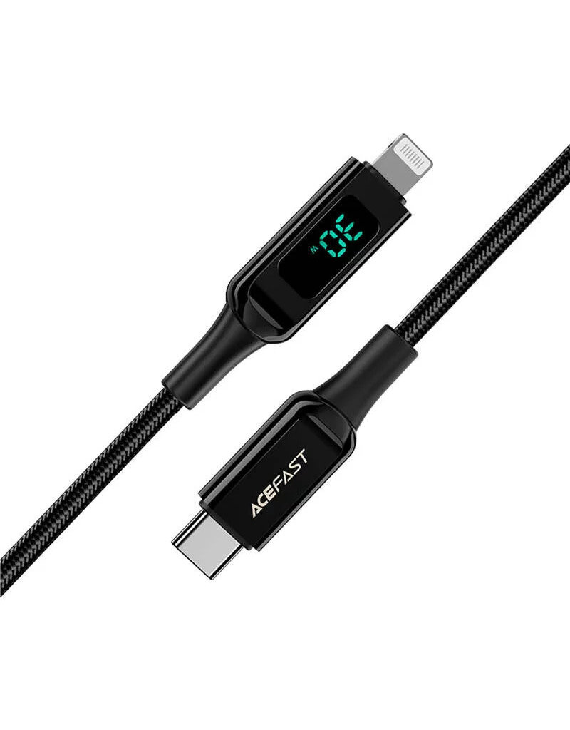 ACEFAST Acefast cable MFI USB Type C - Lightning 1.2m, 30W, 3A black (C6-01 Black)