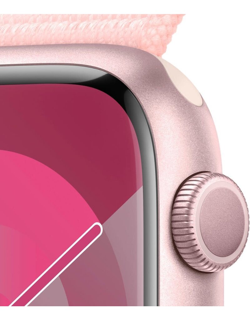 APPLE Apple Watch Series 9 GPS 45mm Pink Aluminium Case with Light Pink Sport Loop