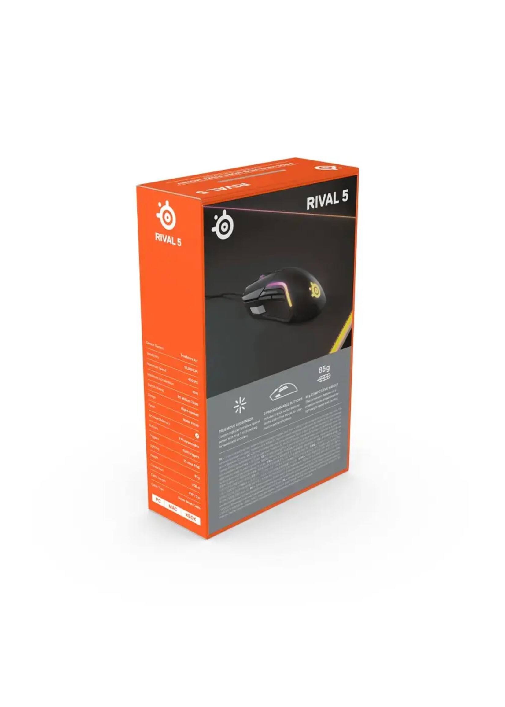SteelSeries SteelSeries - Rival 5 Wired Optical Gaming Mouse with RGB Lighting - Black