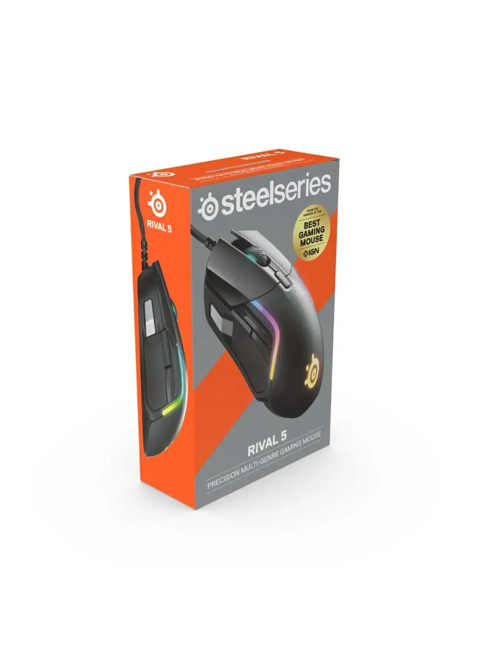 SteelSeries SteelSeries - Rival 5 Wired Optical Gaming Mouse with RGB Lighting - Black