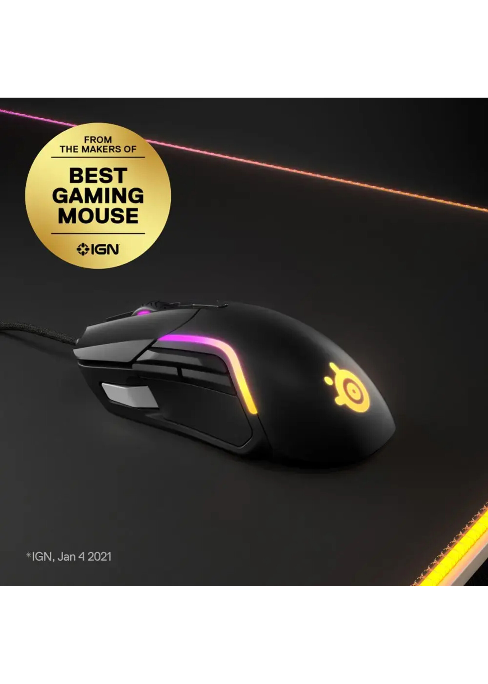 SteelSeries SteelSeries - Rival 5 Wired Optical Gaming Mouse with RGB Lighting - Black