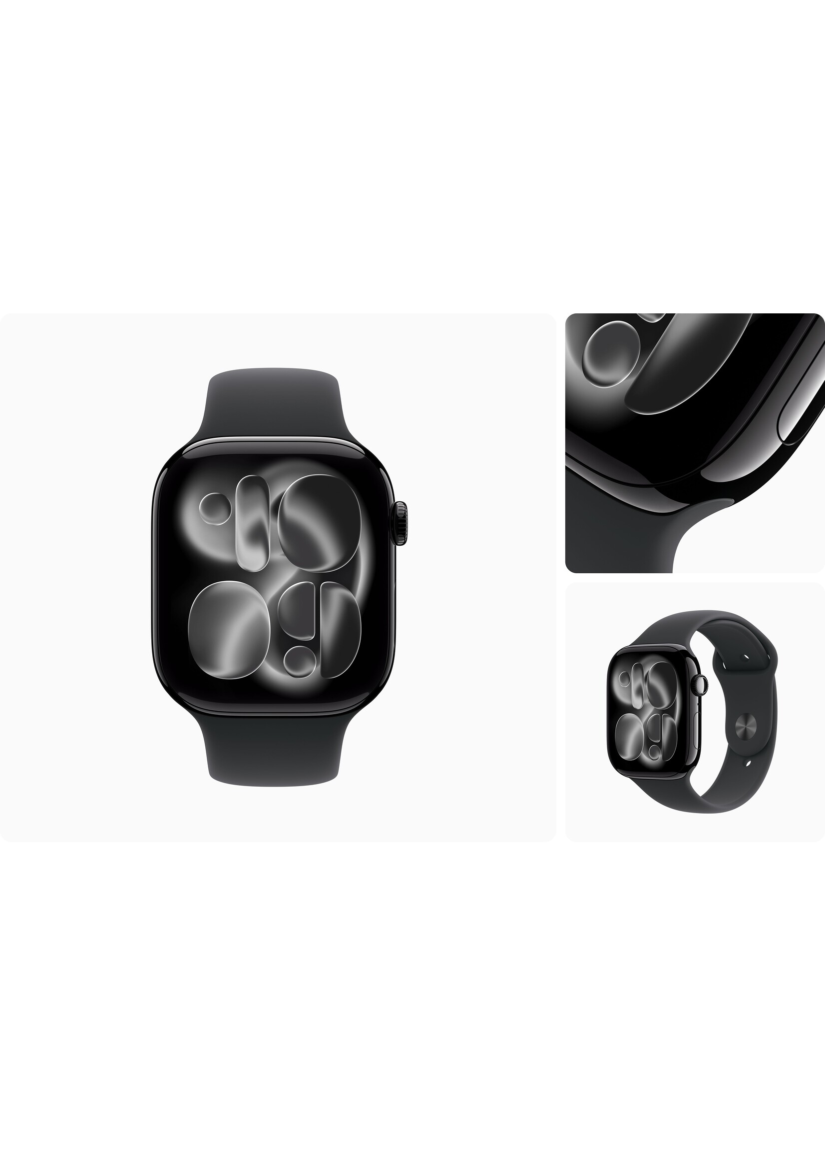 Apple Apple Watch Series 11 (GPS) 46mm Jet Black Aluminum Case with Black Sport Band - M/L