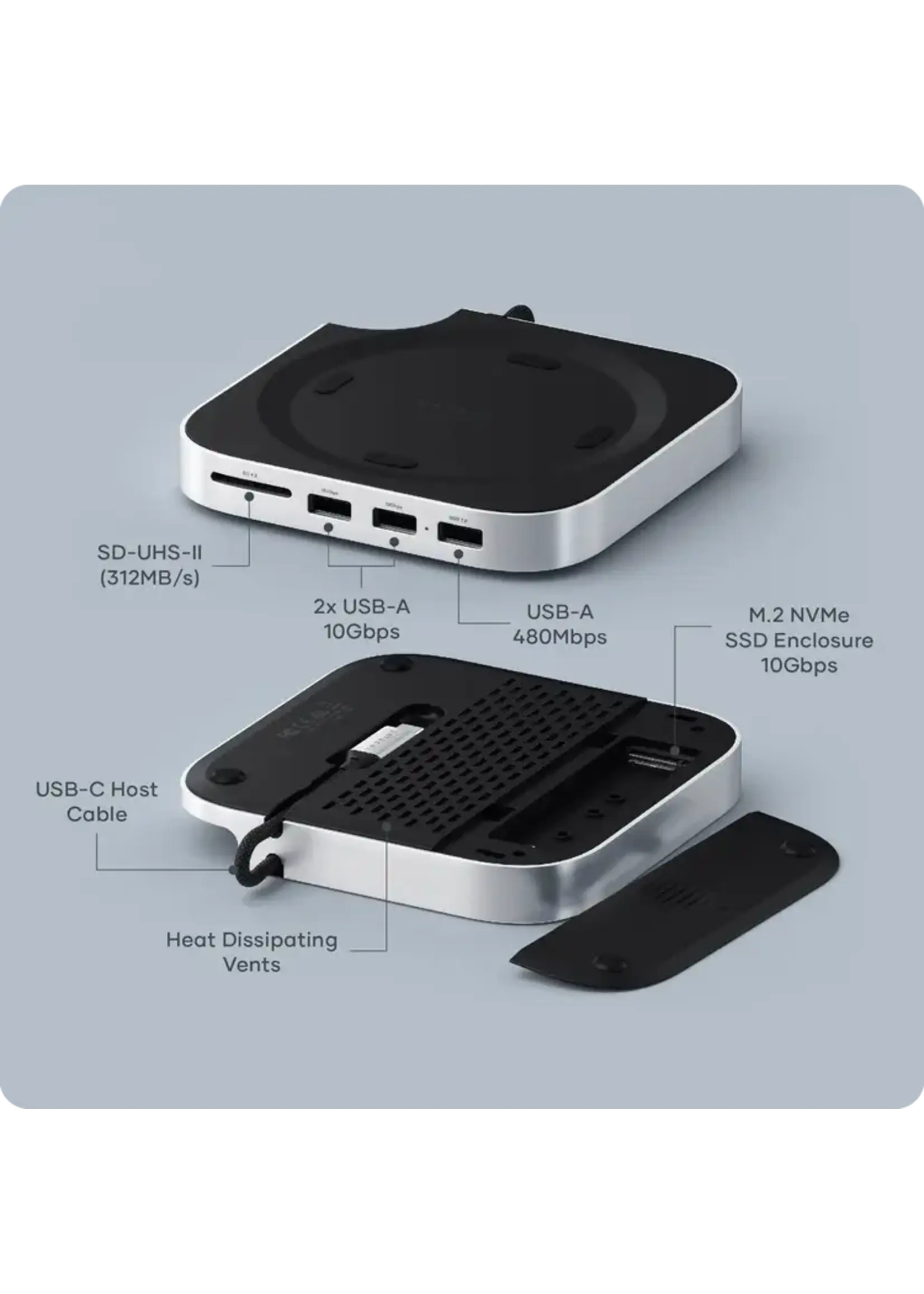 Satechi Satechi Mac Mini M4 Stand & Hub with SSD Enclosure