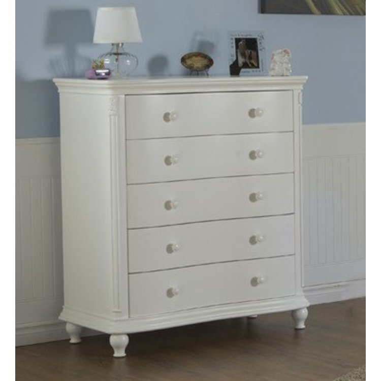 Pali Gardena 5 Drawer Chest Gardenia White Bellini Baby And Teen Furniture