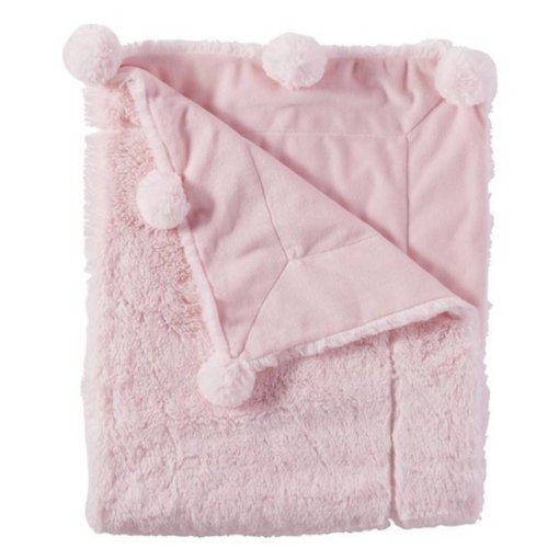 MUDPIE Mudpie Pink Pom-Pom Blanket MUDPIE Mudpie Pink Pom-Pom Blanket
