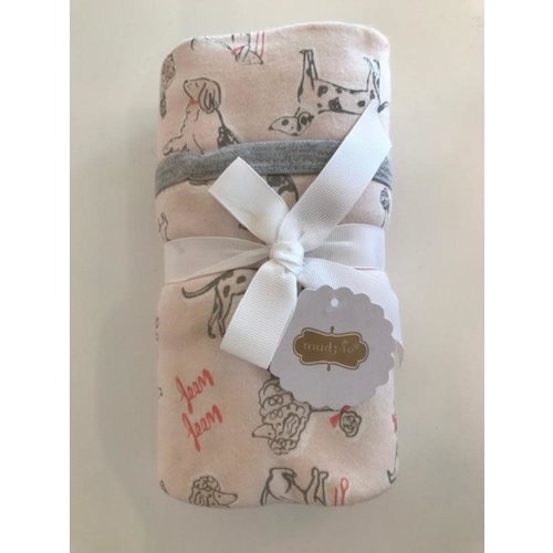 MUDPIE Mud Pie Girl Puppy Receiving Blanket MUDPIE Mud Pie Girl Puppy Receiving Blanket