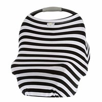 Itzy Ritzy Black and White Stripe Mom Boss Four in One Multi-use Cover