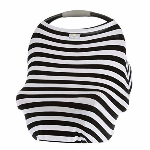 ITZY RITZY Itzy Ritzy Black and White Stripe Mom Boss Four in One Multi-use Cover ITZY RITZY Itzy Ritzy Black and White Stripe Mom Boss Four in One Multi-use Cover