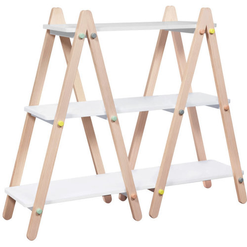 BABYLETTO Babyletto Dottie Bookcase In White and Washed Natural Finish BABYLETTO Babyletto Dottie Bookcase In White and Washed Natural Finish
