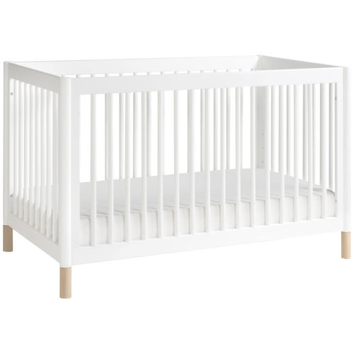 BABYLETTO Babyletto Gelato 4-in-1 Convertible Crib with Toddler Bed Conversion Kit in White with Natural Feet BABYLETTO Babyletto Gelato 4-in-1 Convertible Crib with Toddler Bed Conversion Kit in White with Natural Feet