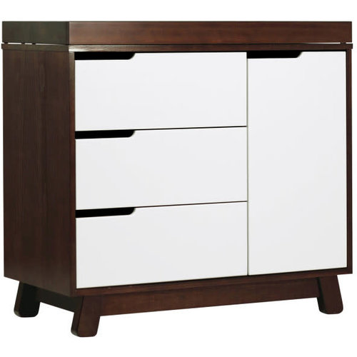 BABYLETTO Babyletto Hudson 3-Drawer Changer Dresser with Removable Changing Tray in Espresso/White BABYLETTO Babyletto Hudson 3-Drawer Changer Dresser with Removable Changing Tray in Espresso/White