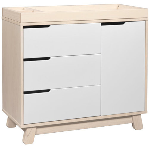BABYLETTO Babyletto Hudson 3-Drawer Changer Dresser with Removable Changing Tray in Washed Natural/White BABYLETTO Babyletto Hudson 3-Drawer Changer Dresser with Removable Changing Tray in Washed Natural/White