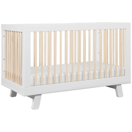 BABYLETTO Babyletto Hudson 3-in-1 Convertible Crib with Toddler Bed Conversion Kit in White/Washed Natural BABYLETTO Babyletto Hudson 3-in-1 Convertible Crib with Toddler Bed Conversion Kit in White/Washed Natural