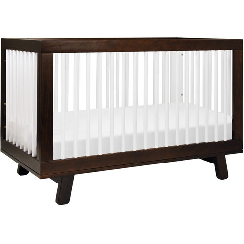 BABYLETTO Babyletto Hudson 3-in-1 Convertible Crib with Toddler Bed Conversion Kit in Espresso/White BABYLETTO Babyletto Hudson 3-in-1 Convertible Crib with Toddler Bed Conversion Kit in Espresso/White
