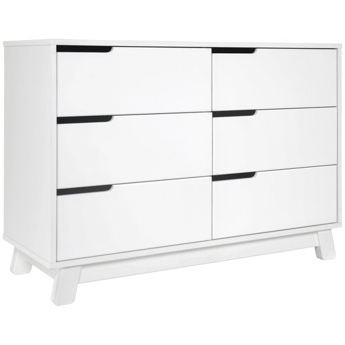 BABYLETTO Babyletto Hudson 6-Drawer Double Dresser In White Finish BABYLETTO Babyletto Hudson 6-Drawer Double Dresser In White Finish