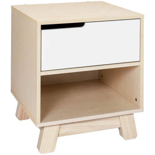 BABYLETTO Babyletto Hudson Nightstand with USB Port in Washed Natural / White BABYLETTO Babyletto Hudson Nightstand with USB Port in Washed Natural / White