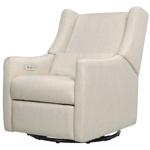 BABYLETTO Babyletto Kiwi Glider Recliner with Electronic Control and USB in White Linen BABYLETTO Babyletto Kiwi Glider Recliner with Electronic Control and USB in White Linen