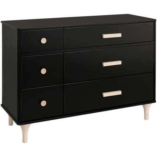 BABYLETTO Babyletto Lolly 6-Drawer Double Dresser in Black/Washed Natural BABYLETTO Babyletto Lolly 6-Drawer Double Dresser in Black/Washed Natural