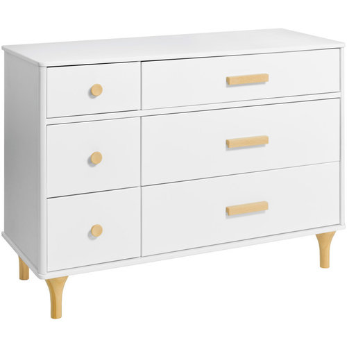 BABYLETTO Babyletto Lolly 6-Drawer Double Dresser in White/Natural BABYLETTO Babyletto Lolly 6-Drawer Double Dresser in White/Natural