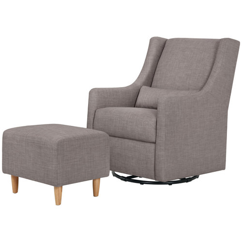BABYLETTO Babyletto Toco Swivel Glider and Ottoman in Grey Tweed BABYLETTO Babyletto Toco Swivel Glider and Ottoman in Grey Tweed