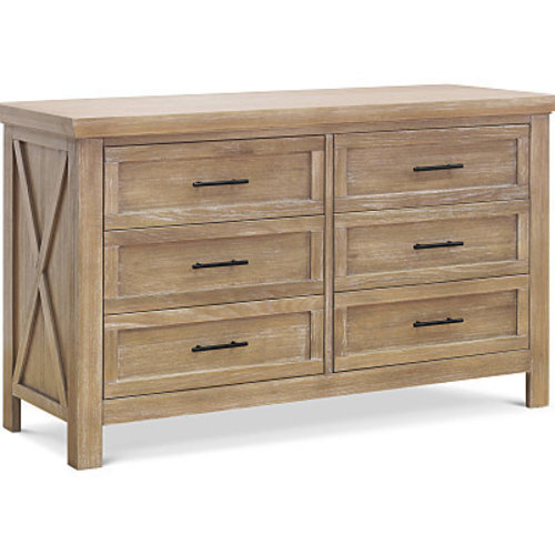 FRANKLIN & BEN Franklin & Ben Emory Farmhouse 6-Drawer Double Dresser in Driftwood FRANKLIN & BEN Franklin & Ben Emory Farmhouse 6-Drawer Double Dresser in Driftwood