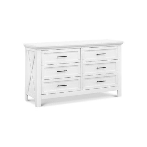FRANKLIN & BEN Franklin & Ben Emory Farmhouse 6 drawer double dresser in Linen White FRANKLIN & BEN Franklin & Ben Emory Farmhouse 6 drawer double dresser in Linen White