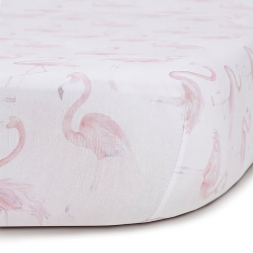 OILO STUDIOS Oilo Studio Flamingo Jersey Crib Sheet OILO STUDIOS Oilo Studio Flamingo Jersey Crib Sheet