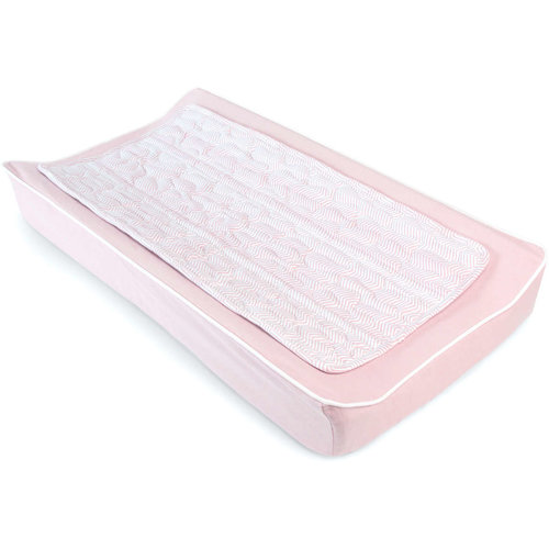 OILO STUDIOS Oilo Studio Blush Changing Pad Cover & Zigzag Topper Kit OILO STUDIOS Oilo Studio Blush Changing Pad Cover & Zigzag Topper Kit