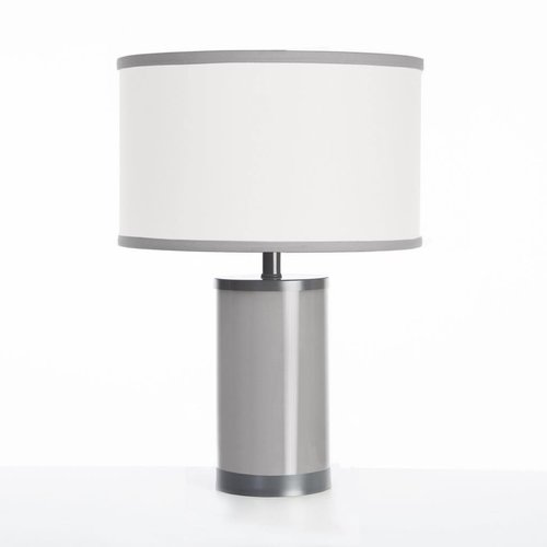 OILO STUDIOS Oilo Studio Lamp - Gun Metal Base / White and Silver Shade OILO STUDIOS Oilo Studio Lamp - Gun Metal Base / White and Silver Shade