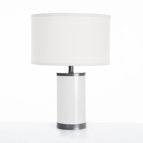 OILO STUDIOS Oilo Studio Lamp - White and Silver Base / All White Shade OILO STUDIOS Oilo Studio Lamp - White and Silver Base / All White Shade