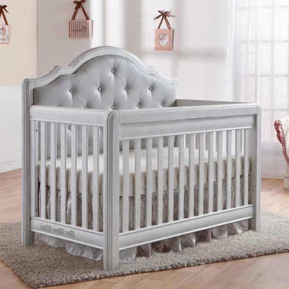 Pali Cristallo Forever Crib in Vintage White with Grey Vinyl Bellini