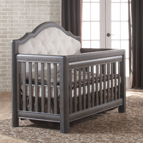 PALI Pali Cristallo Forever Crib in Granite with Beige Fabric PALI Pali Cristallo Forever Crib in Granite with Beige Fabric