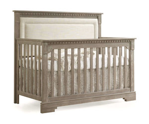 baby crib with upholstered headboard