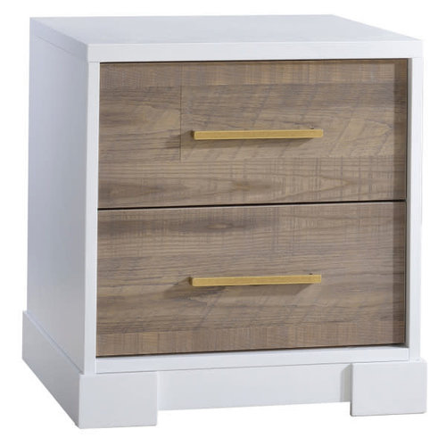 NEST Nest Vibe Nightstand in White / Brown Bark NEST Nest Vibe Nightstand in White / Brown Bark