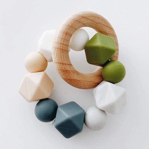 Sugar + Maple Sugar + Maple Silicone & Beechwood Teether Multi Sugar + Maple Sugar + Maple Silicone & Beechwood Teether Multi