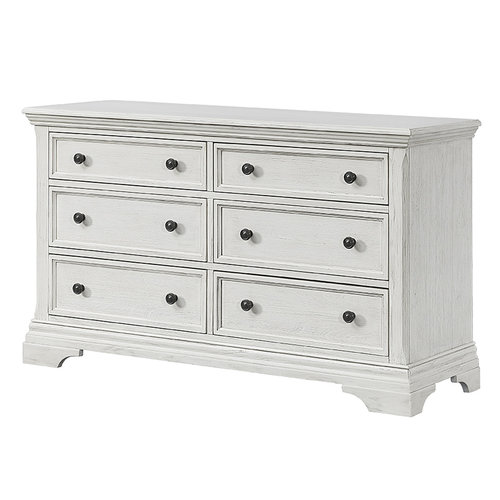 WESTWOOD Westwood Olivia 6 Drawer Dresser in Brushed White WESTWOOD Westwood Olivia 6 Drawer Dresser in Brushed White