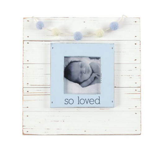 MUDPIE Blue So Loved Garland Frame MUDPIE Blue So Loved Garland Frame