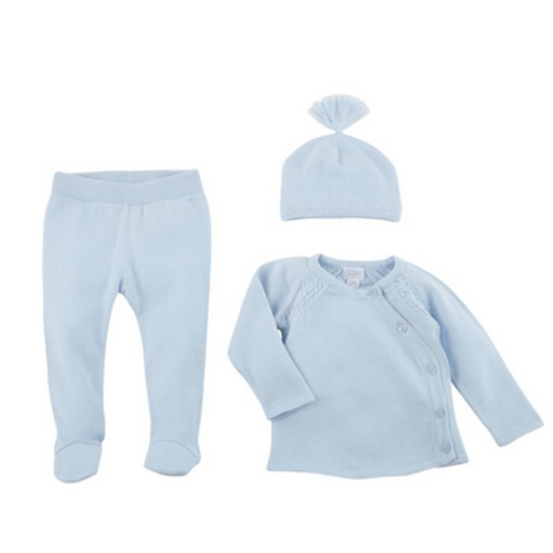 MUDPIE Blue Cable Knit Set 0-3M MUDPIE Blue Cable Knit Set 0-3M
