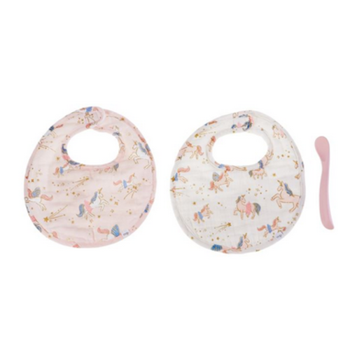 MUDPIE Muslin Unicorn Bibs Set MUDPIE Muslin Unicorn Bibs Set