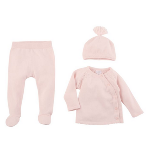 MUDPIE Pink Cable Knit Set 0-3M MUDPIE Pink Cable Knit Set 0-3M
