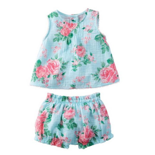 MUDPIE MUDPIE Floral Pinafore and Bloomer 3-6M MUDPIE MUDPIE Floral Pinafore and Bloomer 3-6M